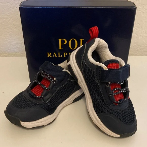 Polo by Ralph Lauren Kids Dark Blue and Red Sneakers - Picture 2 of 6